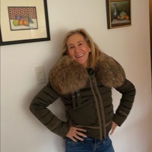 Moncler jacket with fox collar